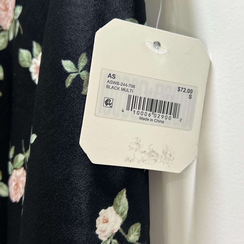 Altar’d State NWT Floral Black silky Maxi Skirt size Small cottage core romantic - Picture 4 of 5